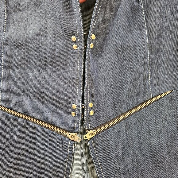 Andrea Rosati Long Sleeveless Denim Vest - Picture 4 of 8